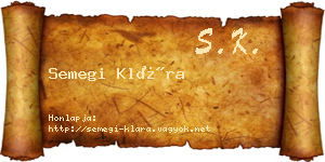 Semegi Klára névjegykártya